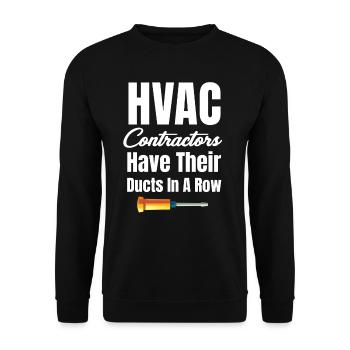 Hlk-auftragnehmer Haben Ihre Kanäle In Einer - Unisex Pullover - Schwarz - Vorne - Alina (178cm) & Michal (187cm)