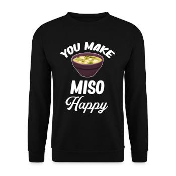 You Make Miso Happy Miso Puns Asian Chinese - Unisex Sweatshirt - black - Front - Alina (178cm) & Michal (187cm)