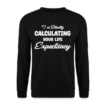 Ich Berechne Im Stillen Ihre - Unisex Pullover - Schwarz - Vorne - Alina (178cm) & Michal (187cm)