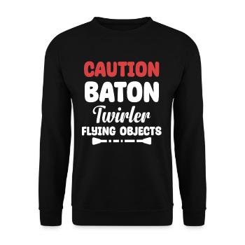 Attention Baton Twirler Flying Objects Twirler - Unisex Sweatshirt - black - Front - Alina (178cm) & Michal (187cm)