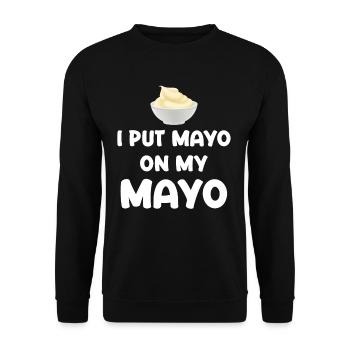 J’applique de la mayonnaise à ma mayonnaise Mayo Funny - Sweat-shirt Unisexe - noir - Devant - Alina (178cm) & Michal (187cm)