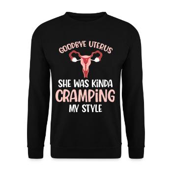 Au revoir, l’utérus, elle avait en quelque sorte - Sweat-shirt Unisexe - noir - Devant - Alina (178cm) & Michal (187cm)