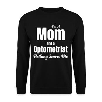 Ich Bin Mutter Und Optikerin. Nichts Macht Mir - Unisex Pullover - Schwarz - Vorne - Alina (178cm) & Michal (187cm)