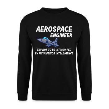 Luft- Und Raumfahrtingenieure Lassen Sich Nicht - Unisex Pullover - Schwarz - Vorne - Alina (178cm) & Michal (187cm)
