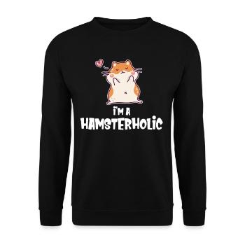 Ich Bin Ein Hamsterholic-liebhaber, Ein Süßer - Unisex Pullover - Schwarz - Vorne - Alina (178cm) & Michal (187cm)