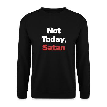 Nicht Heute, Satan Antichrist Humor Gothic - Unisex Pullover - Schwarz - Vorne - Alina (178cm) & Michal (187cm)