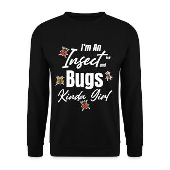 Je suis une sorte d’insecte et de fille insecte, - Sweat-shirt Unisexe - noir - Devant - Alina (178cm) & Michal (187cm)