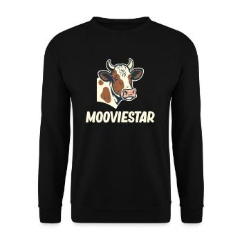 Mooviestar Cattle Farmer Hereford Ranchero - Unisex Pullover - Schwarz - Vorne - Alina (178cm) & Michal (187cm)