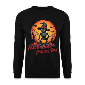 Have a Nice Fucking Day - Unisex Pullover - Schwarz - Vorne - Alina (178cm) & Michal (187cm)