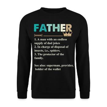 Papa Vater Vatertag - Unisex Pullover - Schwarz - Vorne - Alina (178cm) & Michal (187cm)