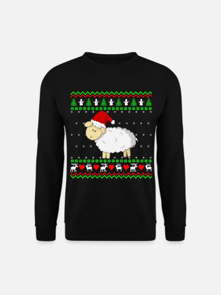 Cadeau de Noël moche de veau doux mouton de Noël - Sweat-shirt Unisexe - noir