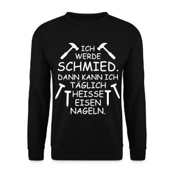 Schmied - Unisex Pullover - Schwarz - Vorne - Alina (178cm) & Michal (187cm)
