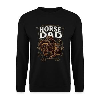 Pferde papa Horse dad - Unisex Pullover - Schwarz - Vorne - Alina (178cm) & Michal (187cm)