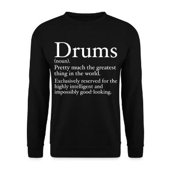 Funny Drummer Definition - Unisex Pullover - Schwarz - Vorne - Alina (178cm) & Michal (187cm)