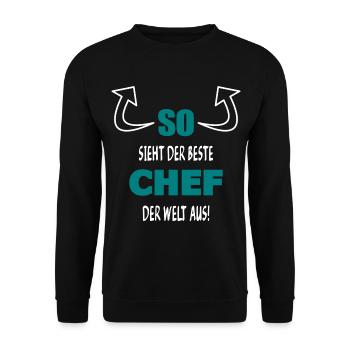 So sieht der beste Chef der Welt aus! - Unisex Pullover - Schwarz - Vorne - Alina (178cm) & Michal (187cm)