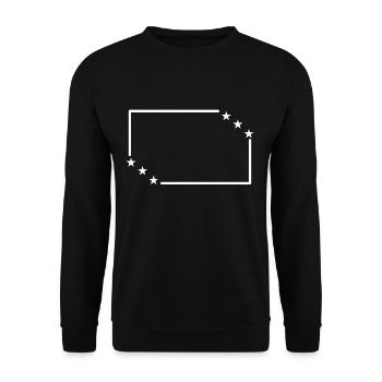 Sterne mit Rahmen Deko Geschenk - Unisex Pullover - Schwarz - Vorne - Alina (178cm) & Michal (187cm)