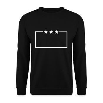 White Frame with Stars Decoration Text - Unisex Sweatshirt - black - Front - Alina (178cm) & Michal (187cm)
