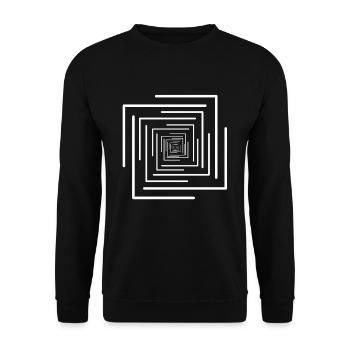 Weiße Striche und Linien Illusion - Unisex Pullover - Schwarz - Vorne - Alina (178cm) & Michal (187cm)