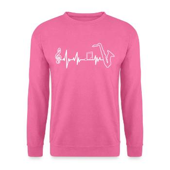 Saxophone EKG saxophone joueur de ligne de cœur - Sweat-shirt Unisexe - rose - Devant