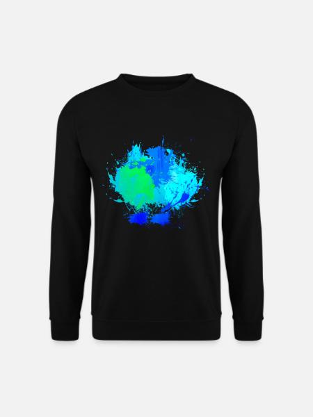 Blauer Farbfleck Hintergrund Deko - Unisex Pullover - Schwarz