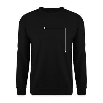 Blanc flèche coin de cadeau de décoration - Sweat-shirt Unisexe - noir - Devant - Alina (178cm) & Michal (187cm)