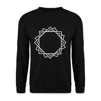 Carrés motifs de fleurs traits ligne de décoration - Sweat-shirt Unisexe - noir - Devant - Alina (178cm) & Michal (187cm)
