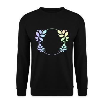 Cadre rond coloré feuilles couronnes - Sweat-shirt Unisexe - noir - Devant - Alina (178cm) & Michal (187cm)
