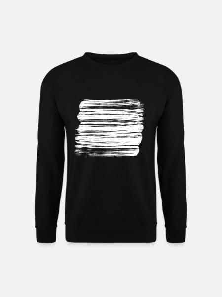 Weiße Pinselstriche Hintergrund Deko - Unisex Pullover - Schwarz