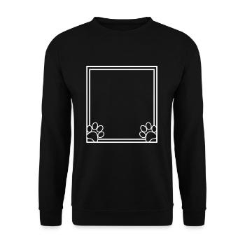 Hundepfoten Hintergrund Rahmen Hund Deko - Unisex Pullover - Schwarz - Vorne - Alina (178cm) & Michal (187cm)