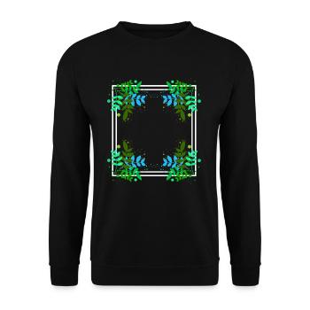 Cadre avec taches de peinture décoration feuille - Sweat-shirt Unisexe - noir - Devant - Alina (178cm) & Michal (187cm)