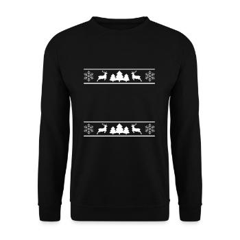 Christmas Frame Beam Reindeer Decoration - Unisex Sweatshirt - black - Front - Alina (178cm) & Michal (187cm)