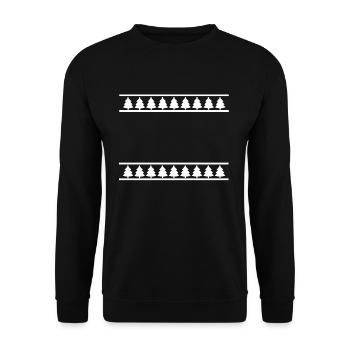 Beams with fir trees Christmas trees - Unisex Sweatshirt - black - Front - Alina (178cm) & Michal (187cm)