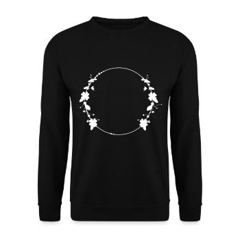 Round flower frame for women - Unisex Sweatshirt - black - Front - Alina (178cm) & Michal (187cm)