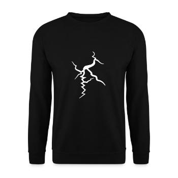 White Crack Split Lightning Decoration - Unisex Sweatshirt - black - Front - Alina (178cm) & Michal (187cm)