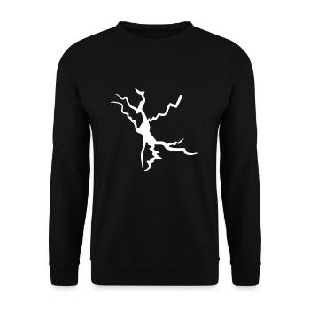 White Crack Split Lightning Decoration - Unisex Sweatshirt - black - Front - Alina (178cm) & Michal (187cm)