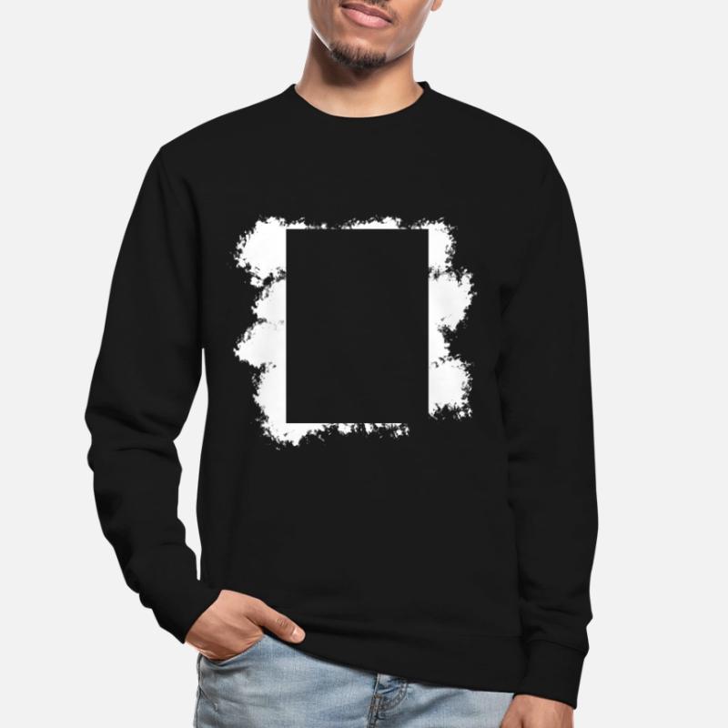 Fond blanc Décoration de forme rectangulaire Sweat-shirt Unisexe
