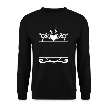 Cadre ludique Ornement Fleurs Décoration - Sweat-shirt Unisexe - noir - Devant - Alina (178cm) & Michal (187cm)