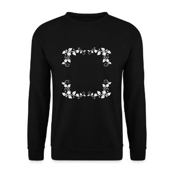 Flowers Corners Ornaments Frames - Unisex Sweatshirt - black - Front - Alina (178cm) & Michal (187cm)