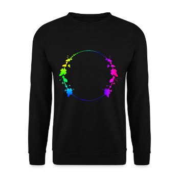 Colorful frame with flowers - Unisex Sweatshirt - black - Front - Alina (178cm) & Michal (187cm)