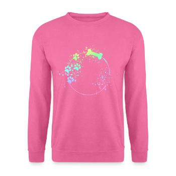 Hunde Rahmen Hundepfote Farbflecken - Unisex Pullover - Pink - Vorne