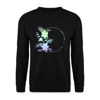 Circular frame flowers ornaments - Unisex Sweatshirt - black - Front - Alina (178cm) & Michal (187cm)
