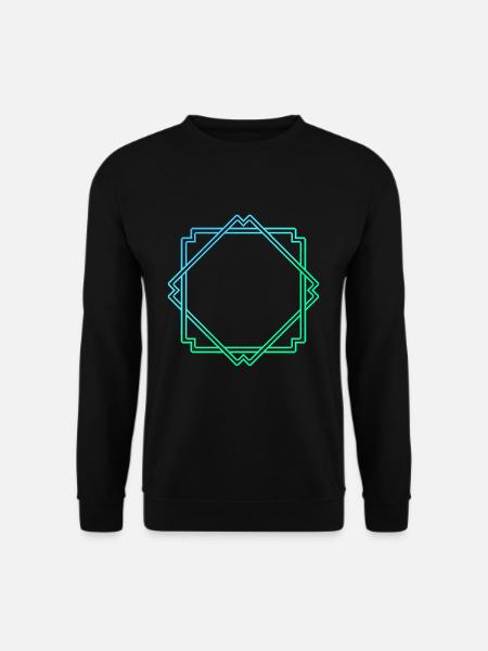 Green Blue Square Frame Decoration - Unisex Sweatshirt - black
