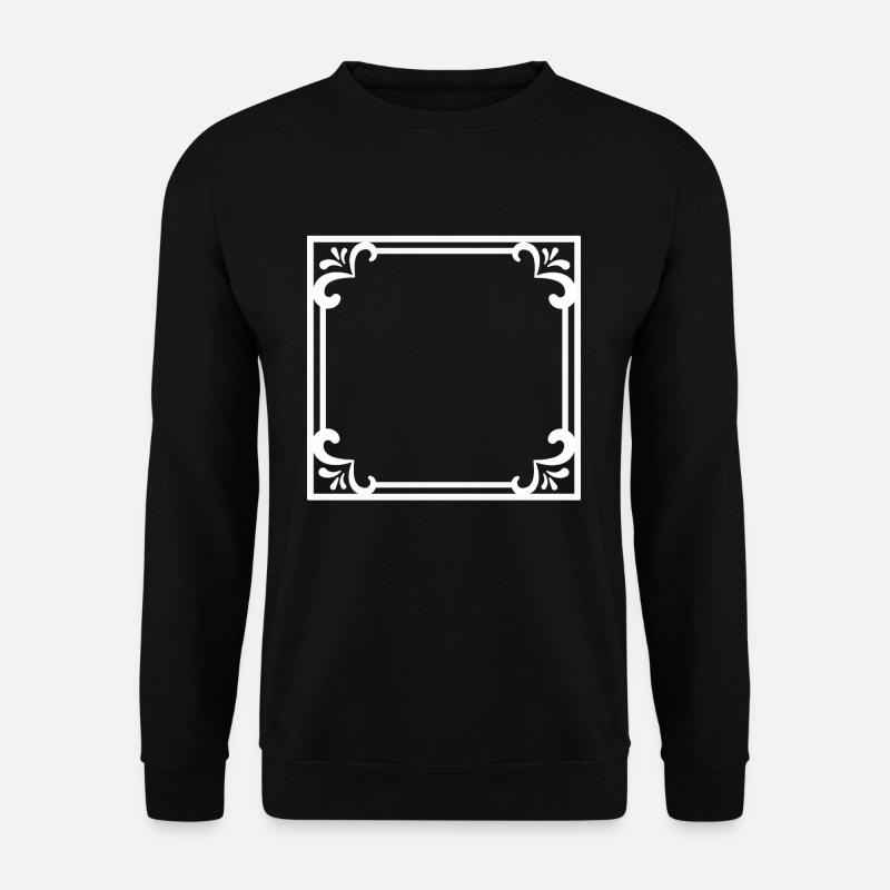 Quadratischer Rahmen mit Ornamenten Deko - Unisex Pullover - Schwarz