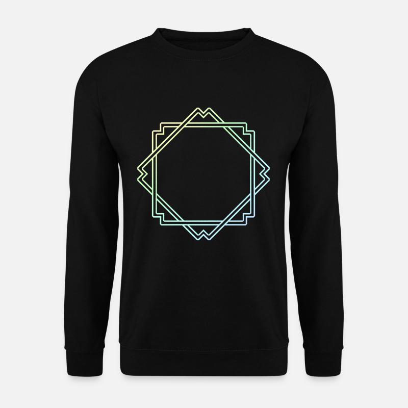 Bunter Quadratischer Rahmen Deko - Unisex Pullover - Schwarz