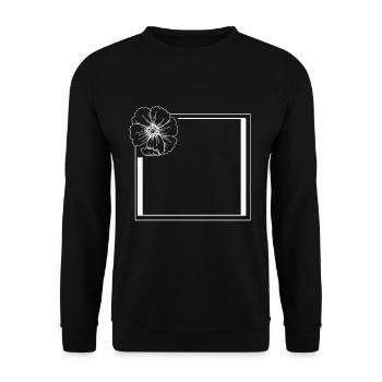 Cadre avec grand cadeau de fleurs - Sweat-shirt Unisexe - noir - Devant - Alina (178cm) & Michal (187cm)