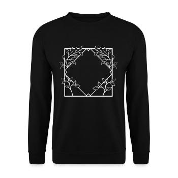 Ornements de cadre carré blanc - Sweat-shirt Unisexe - noir - Devant - Alina (178cm) & Michal (187cm)