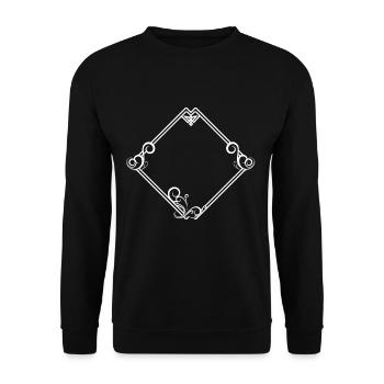 Ornements de cadre carré blanc - Sweat-shirt Unisexe - noir - Devant - Alina (178cm) & Michal (187cm)