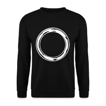 Cercle rond blanc avec taches de couleur - Sweat-shirt Unisexe - noir - Devant - Alina (178cm) & Michal (187cm)