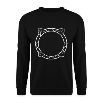 Fleurs Ornements Cercle cadre rond - Sweat-shirt Unisexe - noir - Devant - Alina (178cm) & Michal (187cm)