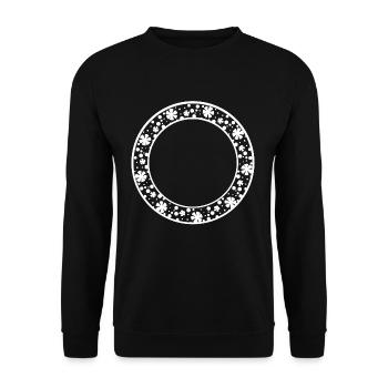 Cadre rond avec décoration à motif floral - Sweat-shirt Unisexe - noir - Devant - Alina (178cm) & Michal (187cm)